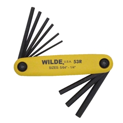Wilde Tool 53R-BB, Wilde Tools- 9 Piece Hex Key Fold Up Set Manufactured & Assembled in U.S.A.Finish : Plastic Mold, Each
