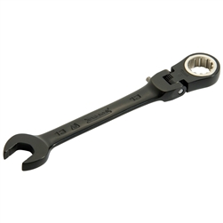 Proto JSCVM16F, Proto - Black Chrome Combination Locking Flex-Head Ratcheting Wrench 16 mm - Spline