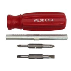 Wilde Tool SW6-BB, Wilde Tools- 6 in 1 Quick Change Screw Driver Manufactured & Assembled in U.S.A.2 Phillips 2 Slotted 2 Hex1/4